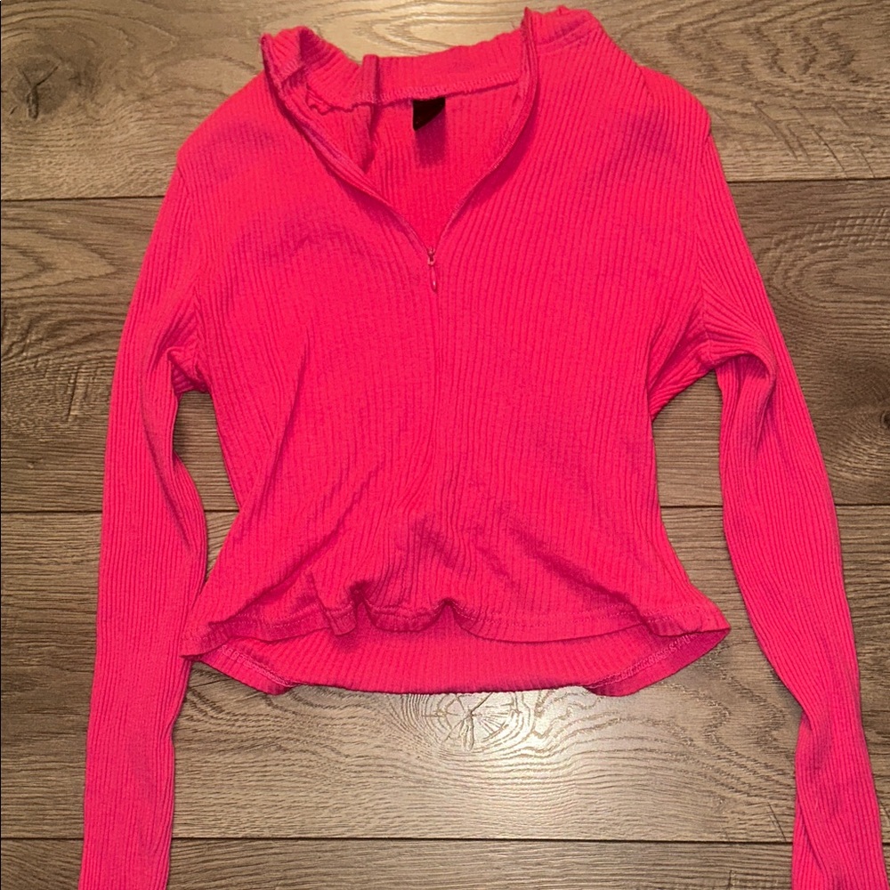 Pink Ribbed Women's Top